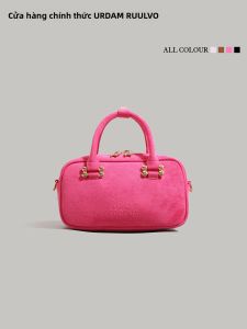 URCDN RDALVO | Sweet and Cool Rose Pink Velveteen Crossbody Handbag