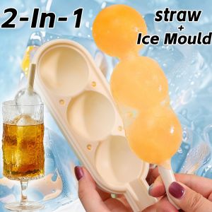 แม่พิมพ์ก้อนน้ำแข็งหลอดแม่พิมพ์ไอศครีมแท่ง & รูปน้ำเต้าน้ำตาลแม่พิมพ์ไอศกรีมแบบ2-In-1ซิลิโคนในครัวเรือนถาดน้ำแข็ง DIY