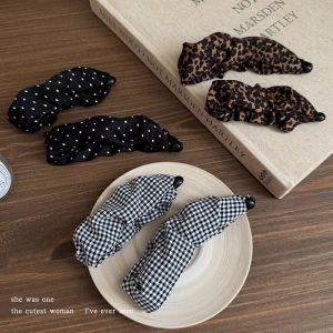 Braided Bananas Clip Vertical Folded Leopard Pattern Polka Dot Womens Half Updo Hair Clip Stylish Sensation New 2025
