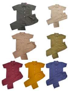 kemeja set anak laki-laki gambar XR DAN MOTIF BATIK DAN TOM BROWNIES lengan pendek