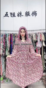 Summer New Style Womens Loose Casual Floral Print Chiffon Dress High Waist A-Line Skirt Short Sleeve V-Neck Comfortable Dress