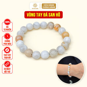 Vòng tay đá san hô tròn đơn Sơn Mộc Hương đeo tay nam nữ phong thủy may mắn bình an tài lộc