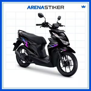 BF12c Sticker Beat Fi Striping Stiker Lis Honda Beat Fi 2013 - 2016 Motif Variasi Api Simple Racing Lz