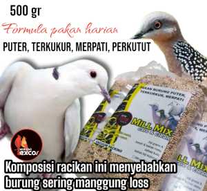 Pakan Burung Tekukur Puter Gacor Mill Mixx Dapur Excor 500gr