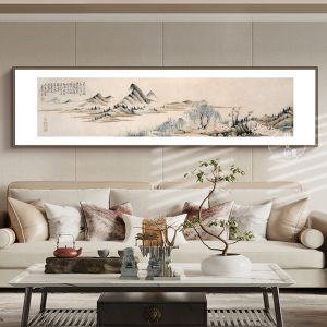 New Chinese Zen Landscape Painting Decorative Artwork for Living Room Study Sofa Ancient Style Wall Hanging Bed Headboard