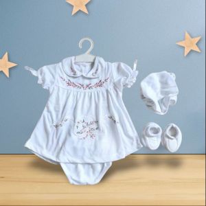 Gaun bayi perempuan putih setdress bayi putihgaun aqiqah newbornbaju bayi perempuan dress set
