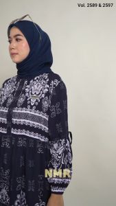 NMR Midi Dress Rayon Viscose Kerut Vol 2589-5