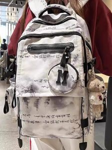 OUDENGPAI | High Capacity School Backpack For Girls Middle School Students Watercolor Painting Design Double Shoulder Bag Daily Use Waterproof