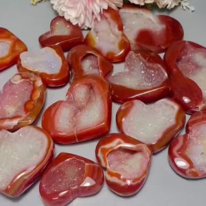 1PC Carnelian Pha Lê Trái Tim Geode Cụm Mã Não Đỏ Vật Trang Trí Cho Trang Trí Nhà Quà Tặng Độc Đáo Lý Tưởng Phong Cách Địa Trung Hải Chủ Đề Tình Yêu