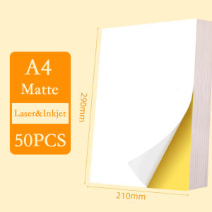 A4/A5 20/50pcs White Self-Adhesive Paper Sticker Matte Glossy Surface Paper Sheet for Laser Inkjet Printer Label Copier Writable