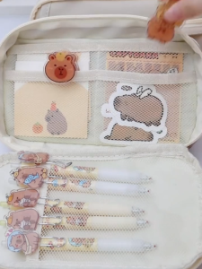 PRADO MALAYSIA Capybara Pencil Case School Office Stationary Case Wt Compartment Capybara Pencil Box Free Sticker Beg Alat Tulis 铅笔盒