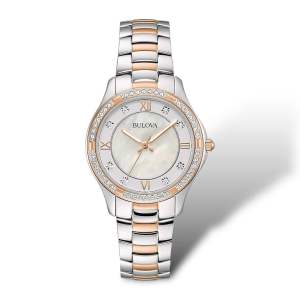 ĐỒNG HỒ NỮ CHÍNH HÃNG BULOVA 98L304 Quartz Crystal Accents Diamond Demi Rose Gold Stainless Steel For Lady