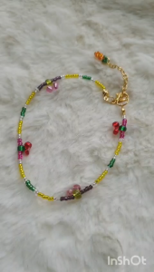 Lắc chân handmade hạt cườm hoa mini dễ thương phong cách y2k vintage – catshop
