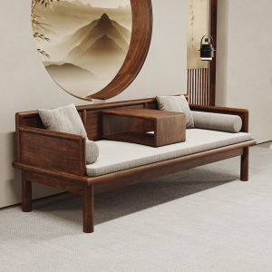 MINGLIJIANG | Solid Walnut New Chinese Style Multi-Season Sofa Bed