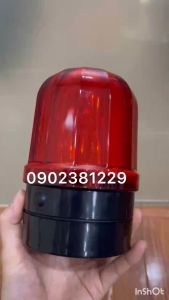 Đèn cảnh báo dùng pin đại đế nâm châm đèn sáng và chớp liên tục màu đỏ.
