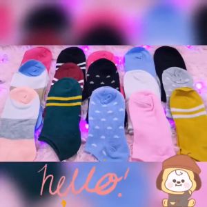 EF Kaos Kaki Ankle Polos Wanita KaosKaki Pendek Korea  Short Socks