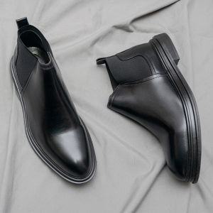 Mens Chelsea Boots 2024 Autumn Winter New England Style Thick Bottom Extra Large Size 47 High Sense Short Leather Martin Boots