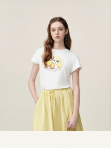 AIVEI | Fresh Lemon Print Short Sleeve T-shirt