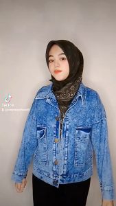 JAKET JEANS WANITA JENNIE OVERSIZE TERVIRAL PALING TRENDI DI KOREA STYLE DENIM PREMIUM