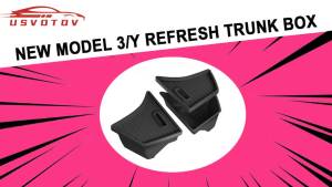 For 2024 2025 Tesla Model 3 Highland Rear Trunk Organizer Side Storage Box Boot Mat Bins TPE Flocking Lids Cover Car Accessories