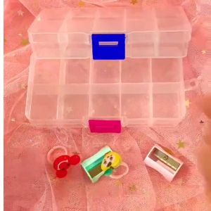 Hộp Nhựa Trong Suốt 10/ 15/24/36 Ngăn Đựng Trang Sức Phụ Kiện Thuốc Các Vật Dụng Nhỏ Có Thế Tháo Lắp Tiện Lợi / Hộp Nhựa Chia Ngăn 10 Ô