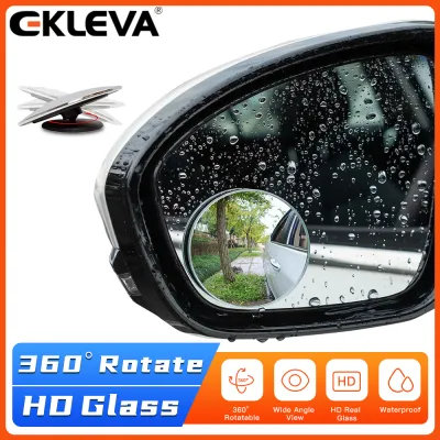 EKLEVA Blind Spot Mirror Rearview Convex Adjustable Side Mirrors Frameless Sway Rotate Wide Angle Rear View Mirror HD Glass Fan Shape Stick-on 3M Adhesive for SUV Car Truck Van Traffic Safety 2pcs