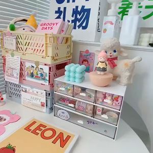 Box Keranjang Lipat Mini Kecil Perapih Meja ATK Storage Multifungsi