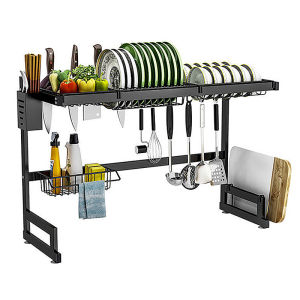 Kitchen Sink Storage Rack Multi-Functional Countertop Dishware Draining Shelf Home Use Dishwashing Rack Simple Style