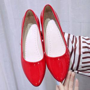 Spring Autumn 2025 New Style Womens Plain Toe Flat Heel Shoes Fashionable Work Shoes All Season Bean Bean Shoes Versatile Work Shoes