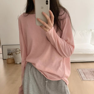 Korean Style Long Sleeve T-Shirt Womens Top Early Autumn INS Thin Layered Wear Slimming Sun Protection Shirt Casual Commute