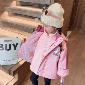 Kuromi Girls Three-in-One Detachable Jacket Cotton Insert Autumn Winter Style Childrens Outdoor Clothing Anneyol Brand