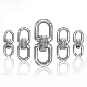 Double Ended Swivel Eye Hook Ring Connector  304 Stainless Steel Rotating Ring for Swing Sand Bag Yoga Hammock Hanging Hooks
