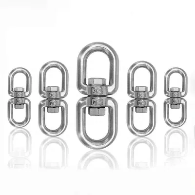 Double Ended Swivel Eye Hook Ring Connector 304 Stainless Steel Rotating Ring for Swing Sand Bag Yoga Hammock Hanging Hooks