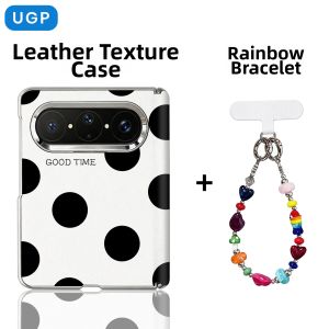UGP | Foldable Phone Case Black Dots Leather Texture Anti-Fall With Chain