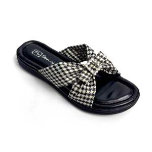 BY BONCY - Sandal Wanita Selop Pita Kombinasi Mutiara Cantik Model Terbaru Gaya Korean style