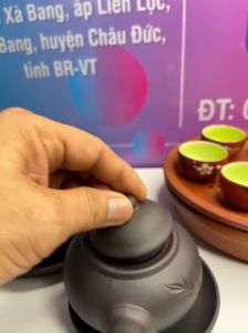 Bộ ấm chén uống trà cao cấp bộ ấm trà Bát Tràng - trường sa mai trắng khay 2 tầng