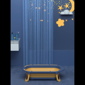 Foldable Baby Kids Bath Tub and Bath Cushion