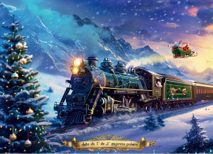 500/1000/1200/2000PCS Jigsaw Puzzle Beautiful Christmas Train Holiday Scene For Adults Perfect For Quiet Evening Activity