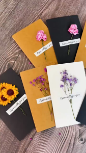 (5PCS) HANDMADE WISHING CARD Kad Ucapan Wish Card Kad Love Card Kad Florist Flower Suprise Delivery Birthday DIY Love