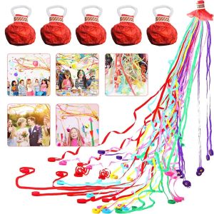 30 đầu đầy màu sắc tay ném Streamer Confetti không có lộn xộn ruy băng giấy cho tiệc cưới sinh nhật trang trí lễ kỷ niệm đạo cụ