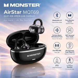 Monster | Monster Airstar MQT69 OWS Earclip Earbuds Air Condition Bluetooth 6.0 Headphone IPX4 Waterproof Clip on Ear Sports Earphones