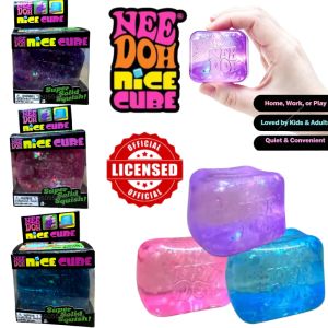 Nee Doh Malt Sugar Sequins Stress Cube Slow Rebound Squishy Toy Calm Anxiety ADHD Relief Sensory Fidget Toy