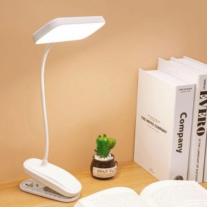 360° Flexible Table Lamp with Clip Stepless Dimming Led Desk Lamp USB Plug-in Bedside Night Light for Study Reading Office Work