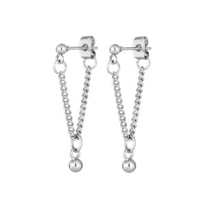 ZHENGZHAO | Tassel Chain Beaded Titanium Steel Ear Jewelry