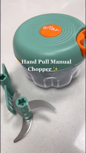 Bear Small Portable Hand Pull Chopper & Mixer (400ml)