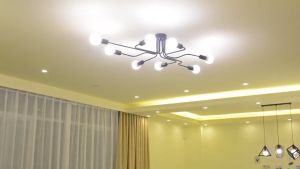 Ceiling Light Modern Industrial Style 4/6/8-Light Sputnik Chandelier Light Fixture Nordic Personality Ceiling Light Semi Flush Mount living room Ceiling lamp Brushed Antique Gold Geometric Pendant Lighting Indoor Chandelier Modern Pendant Light