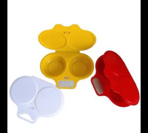 Microwave Egg Poacher Egg Cooker Quick Breakfast Egg Maker Double Egg Cooker Mold Non‑Stick Easy Clean Kitchen Gadget