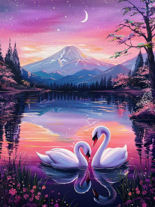 Huacan New Arrivals 2025 Diamond Painting Swan River Diamond Mosaic Animal Landsacape Complete Kit Craft kit