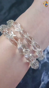 Collection Grade Rare Champagne Clear Quartz Faceted Bracelet