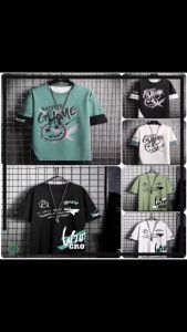 Baju Lengan Pendek Lelaki Men T-Shirt M-5XL short-sleeved T-shirt mens casual fashion mens casual slim top Korean printed T-shirt